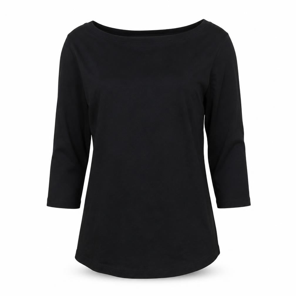 Coast Women’s Black Size 6 Boat Neck 3/4 Sleeve Jersey Blouse