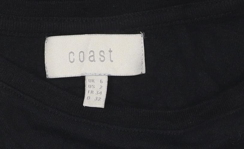 Coast Women’s Black Size 6 Boat Neck 3/4 Sleeve Jersey Blouse