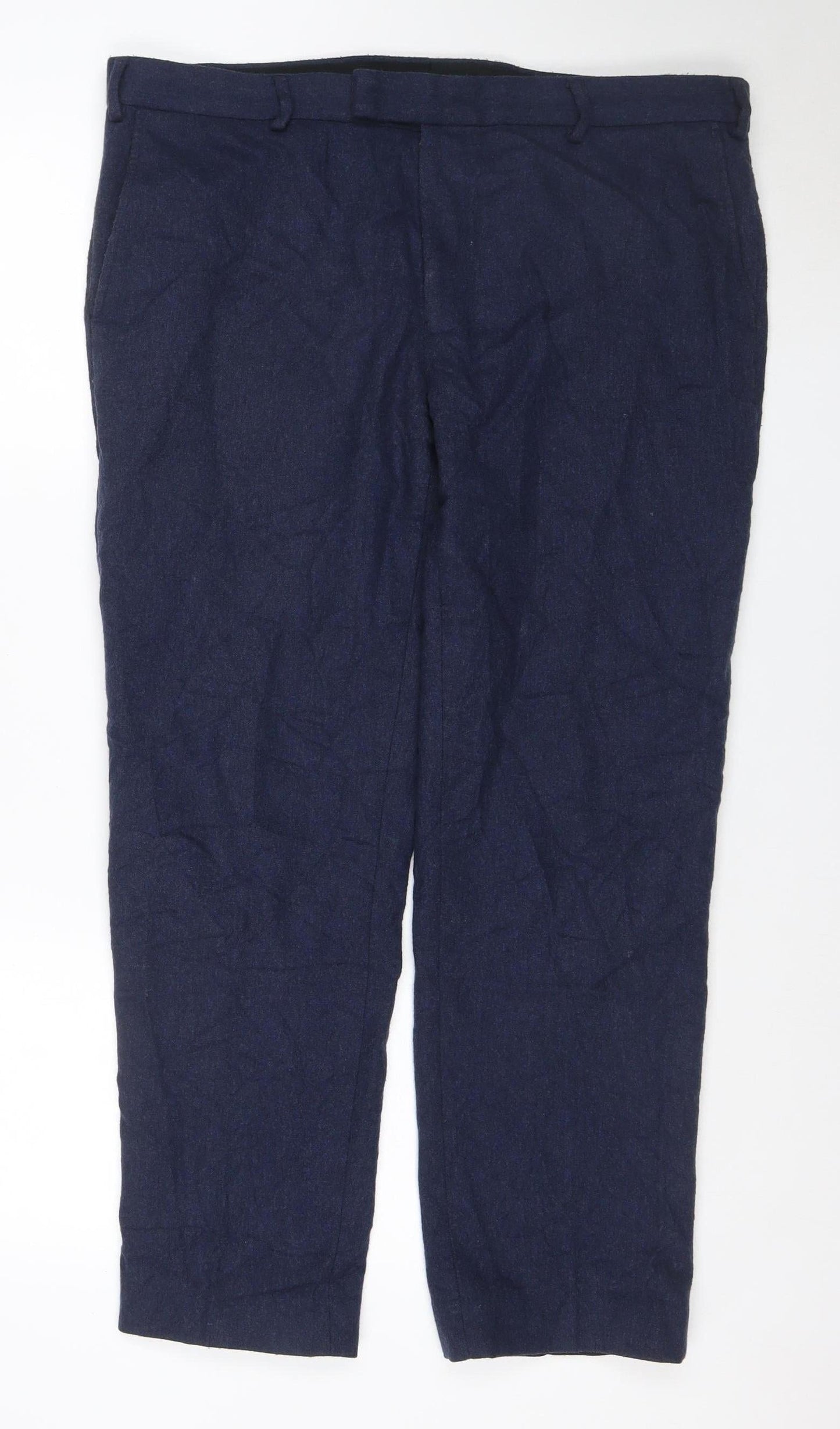 Marks and Spencer Men's Blue Wool Blend Tailored Dress Pants 38S