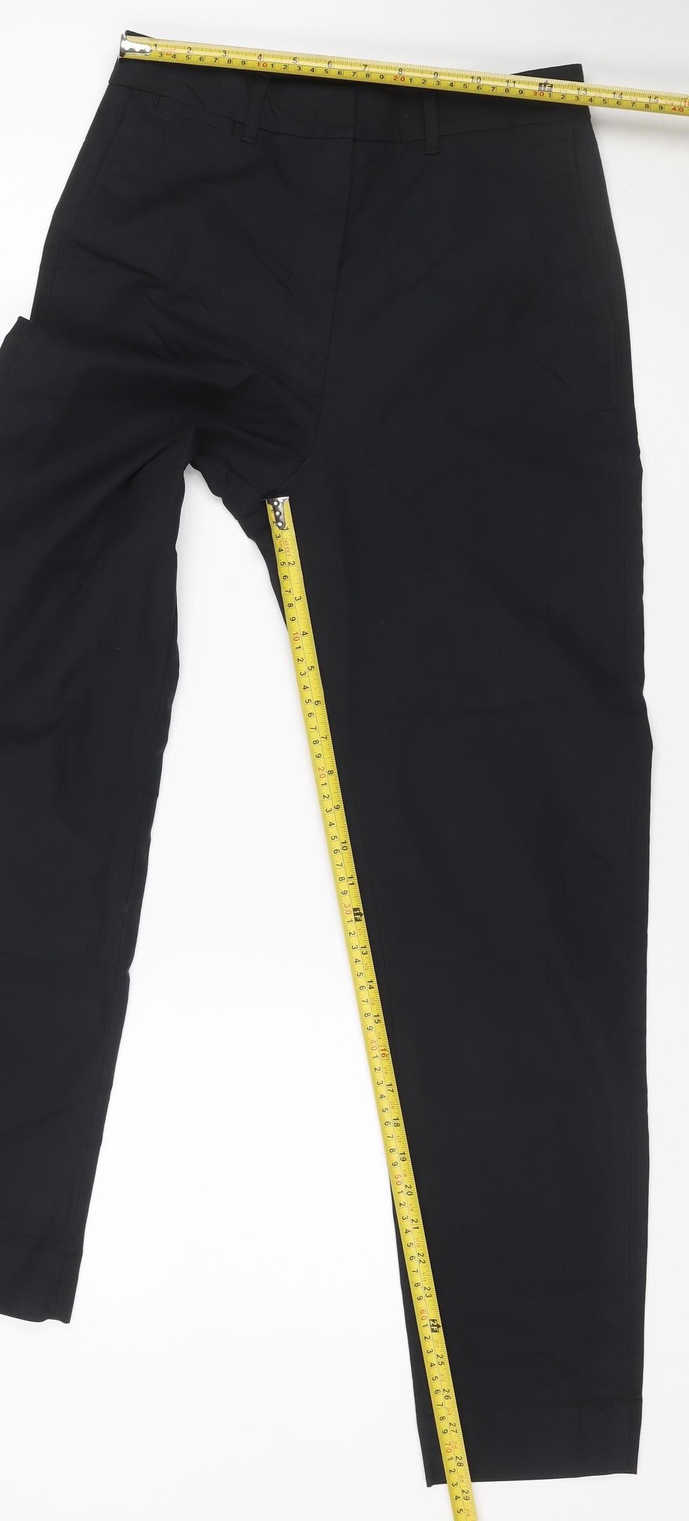 Marks and Spencer Womens Black Size 8 Straight Leg Work Trousers