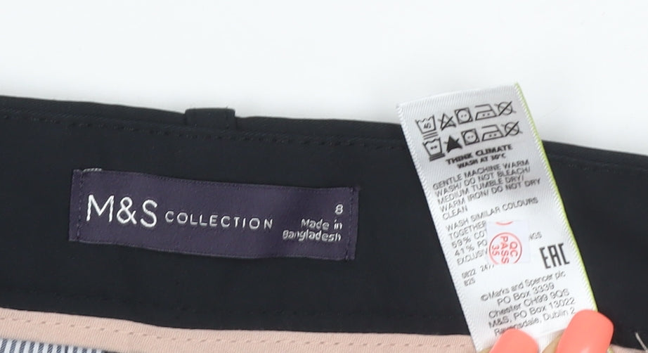 Marks and Spencer Womens Black Size 8 Straight Leg Work Trousers