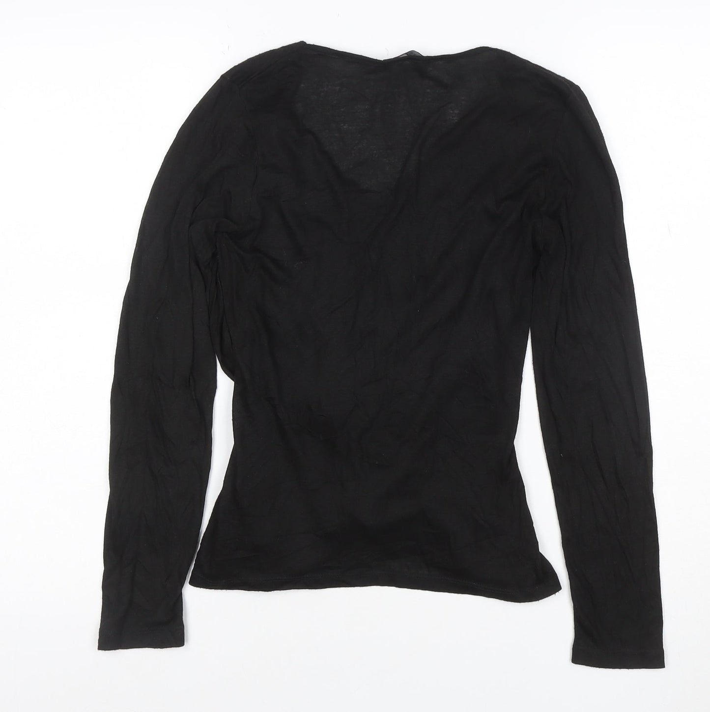 James Lakeland Women’s Black Wrap Blouse Long Sleeve Size 12