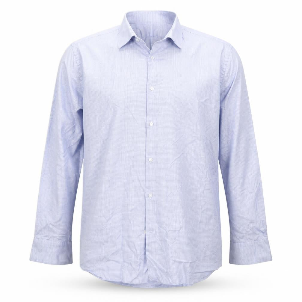 Marks and Spencer Men's Blue Slim Fit Cotton Long Sleeve Shirt Size 18