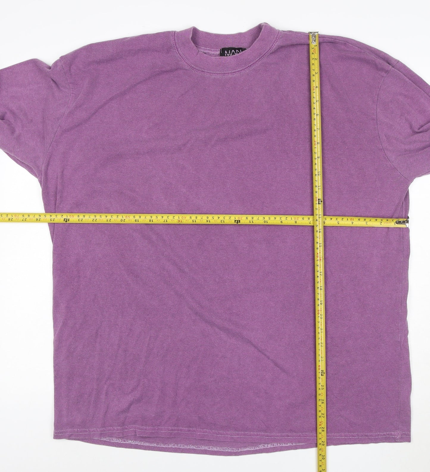 BoohooMAN Men's Purple Long Sleeve Graphic Skull T-Shirt Size L