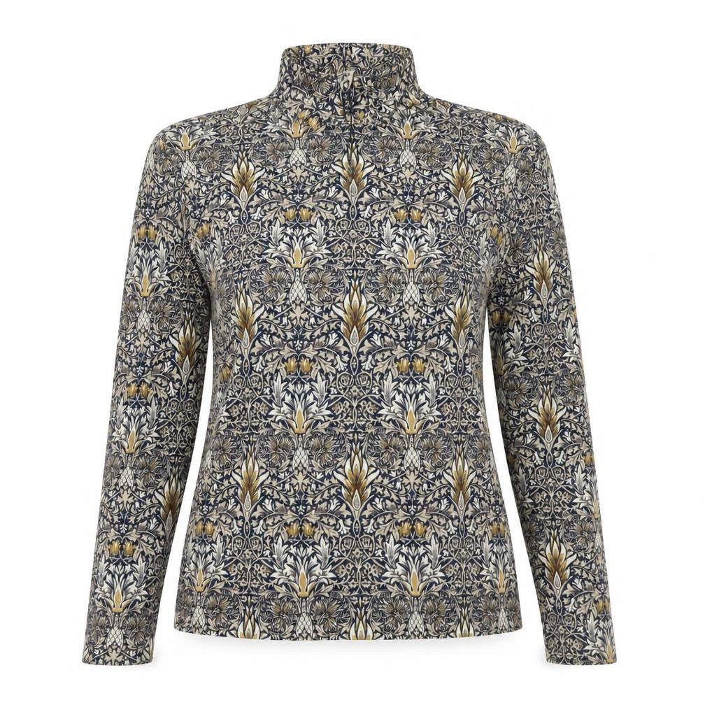 H&M Women’s Multicoloured Roll Neck Floral Jersey Top Size L