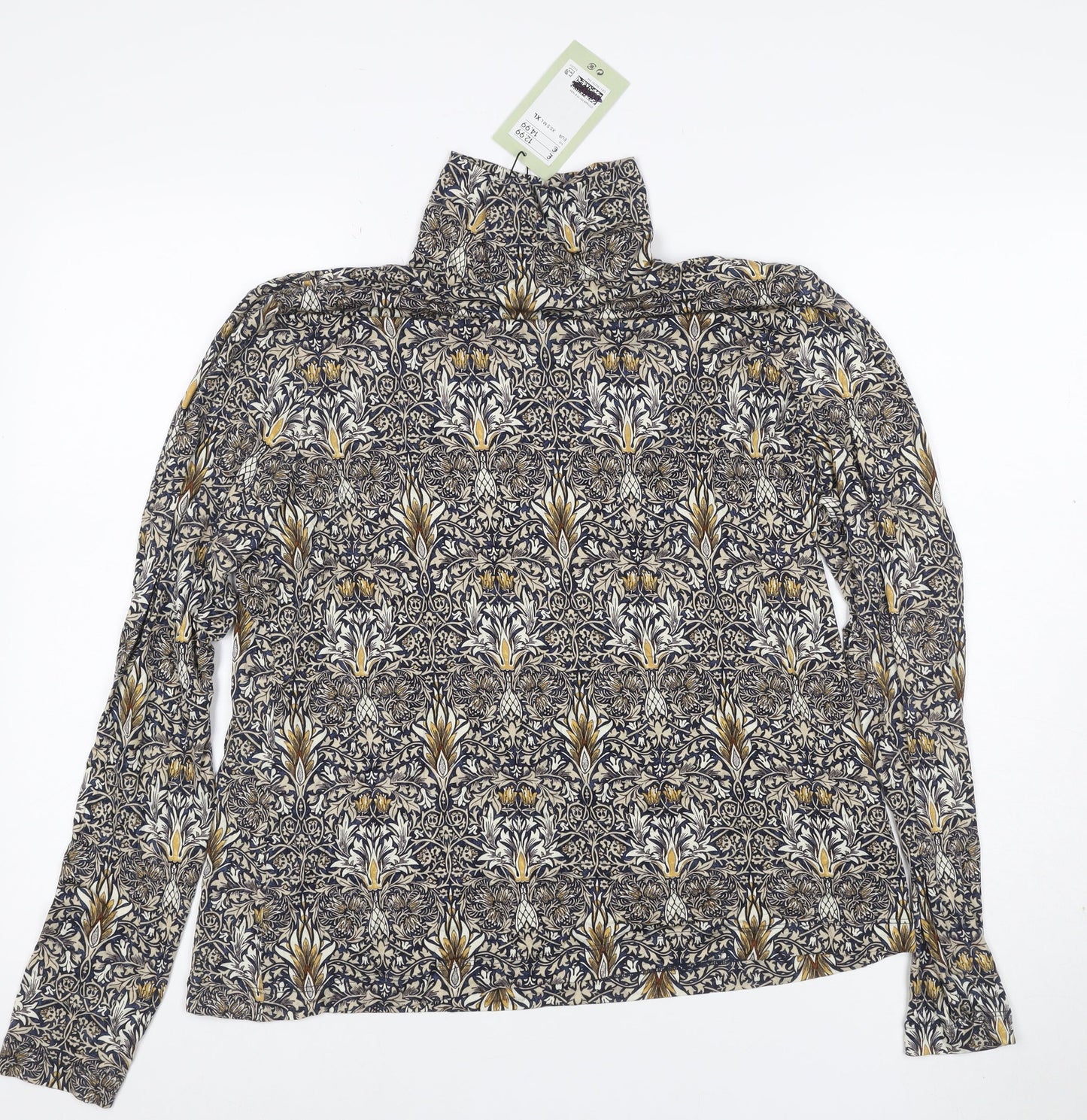 H&M Women’s Multicoloured Roll Neck Floral Jersey Top Size L