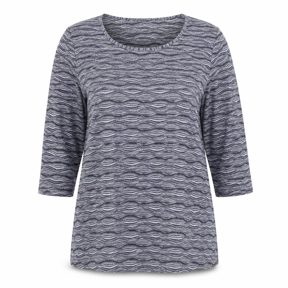 Profile Women’s Blue Wave Pattern Jersey T-Shirt Size 16