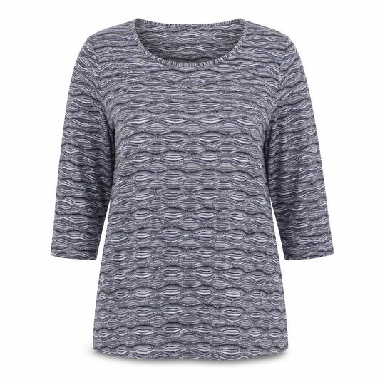 Profile Women’s Blue Wave Pattern Jersey T-Shirt Size 16