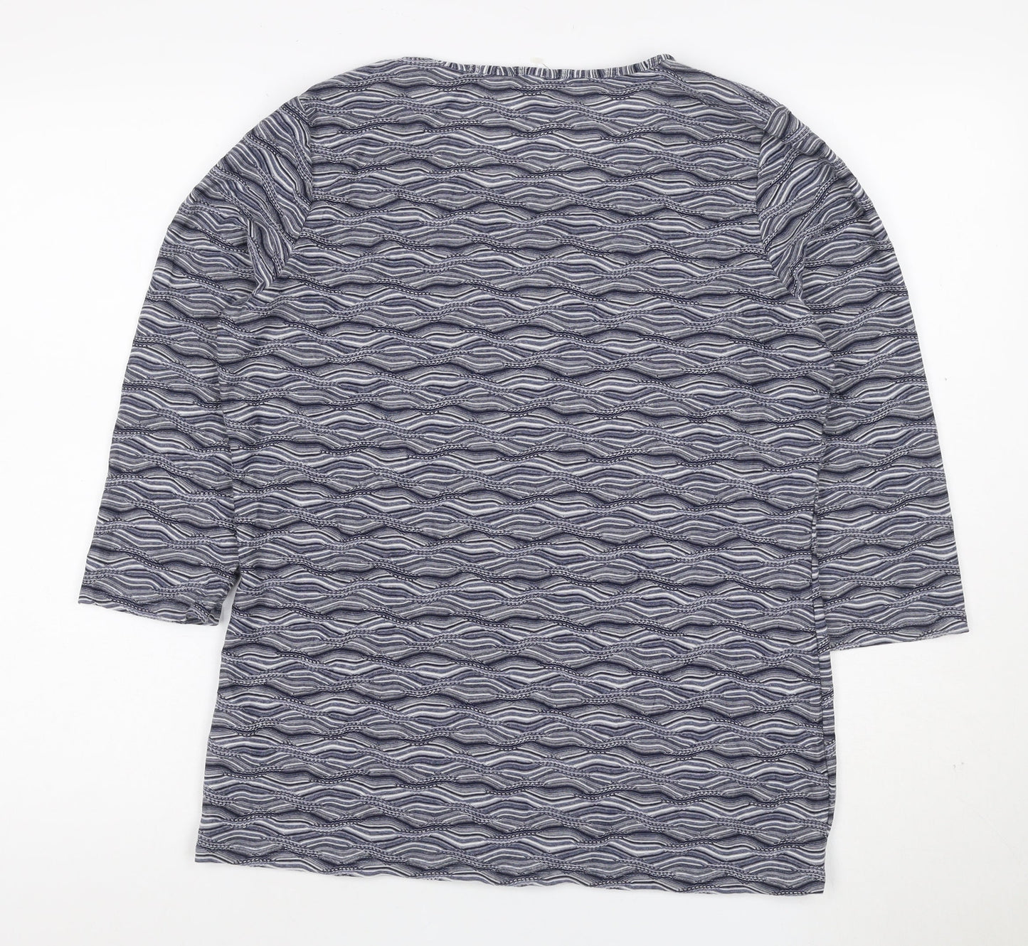 Profile Women’s Blue Wave Pattern Jersey T-Shirt Size 16