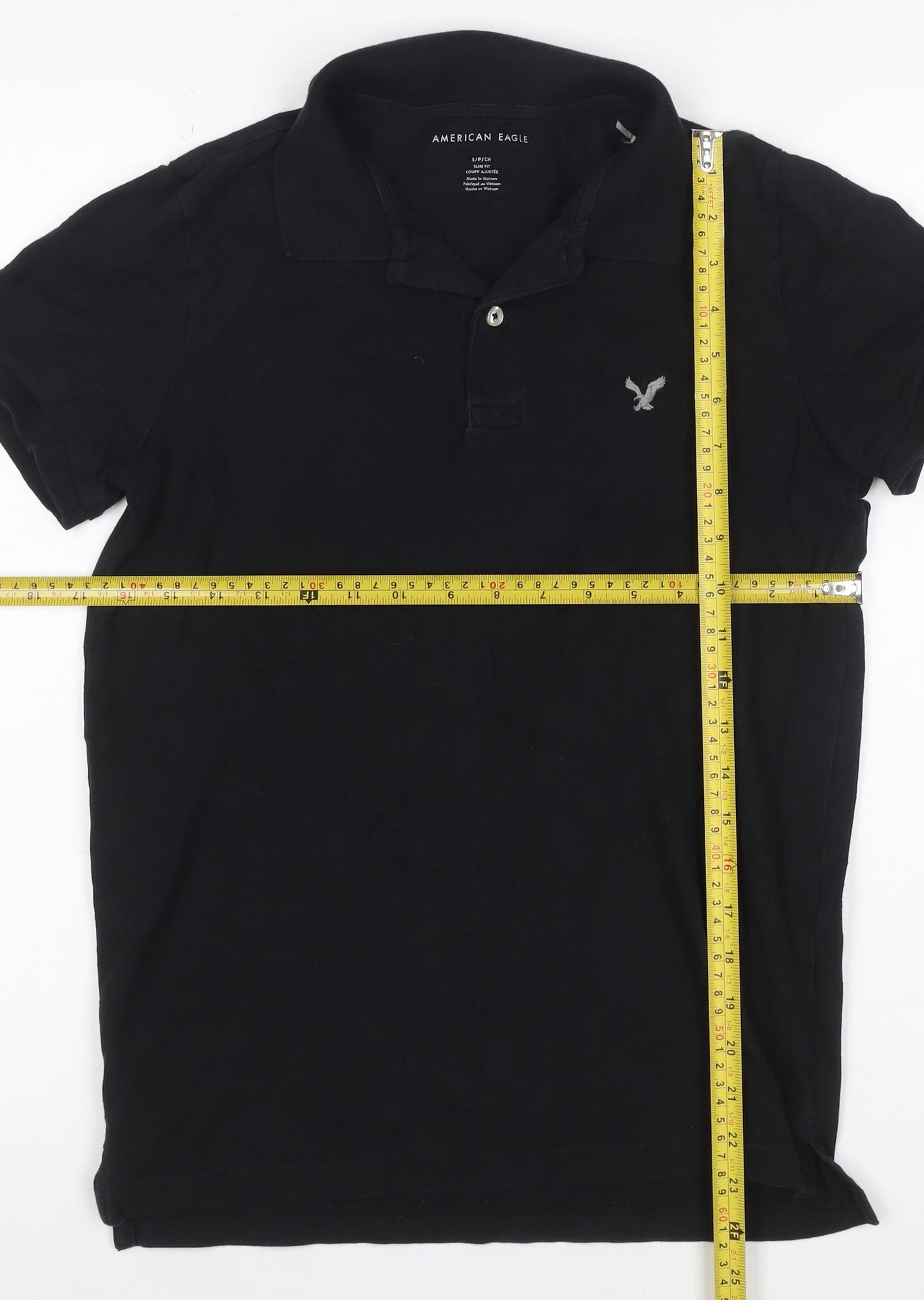 American Eagle Men’s Black Slim Fit Polo Shirt Size S