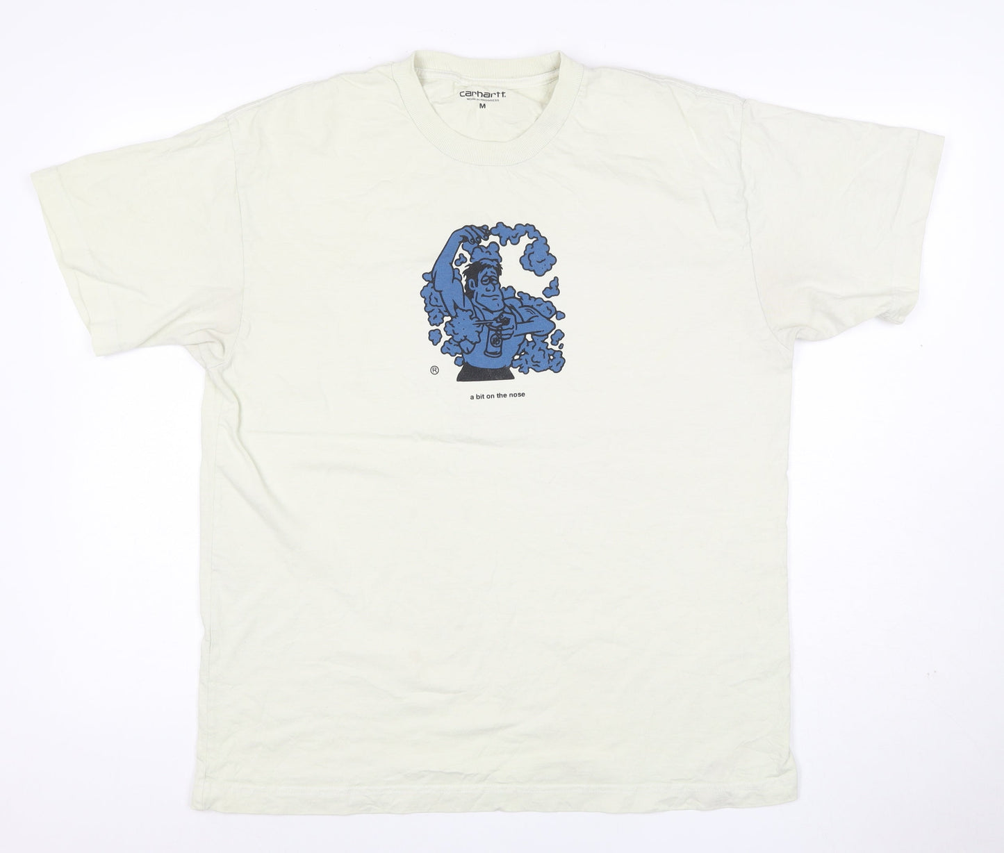 Carhartt Men's White Graphic Print Cotton T-Shirt M Regular Fit