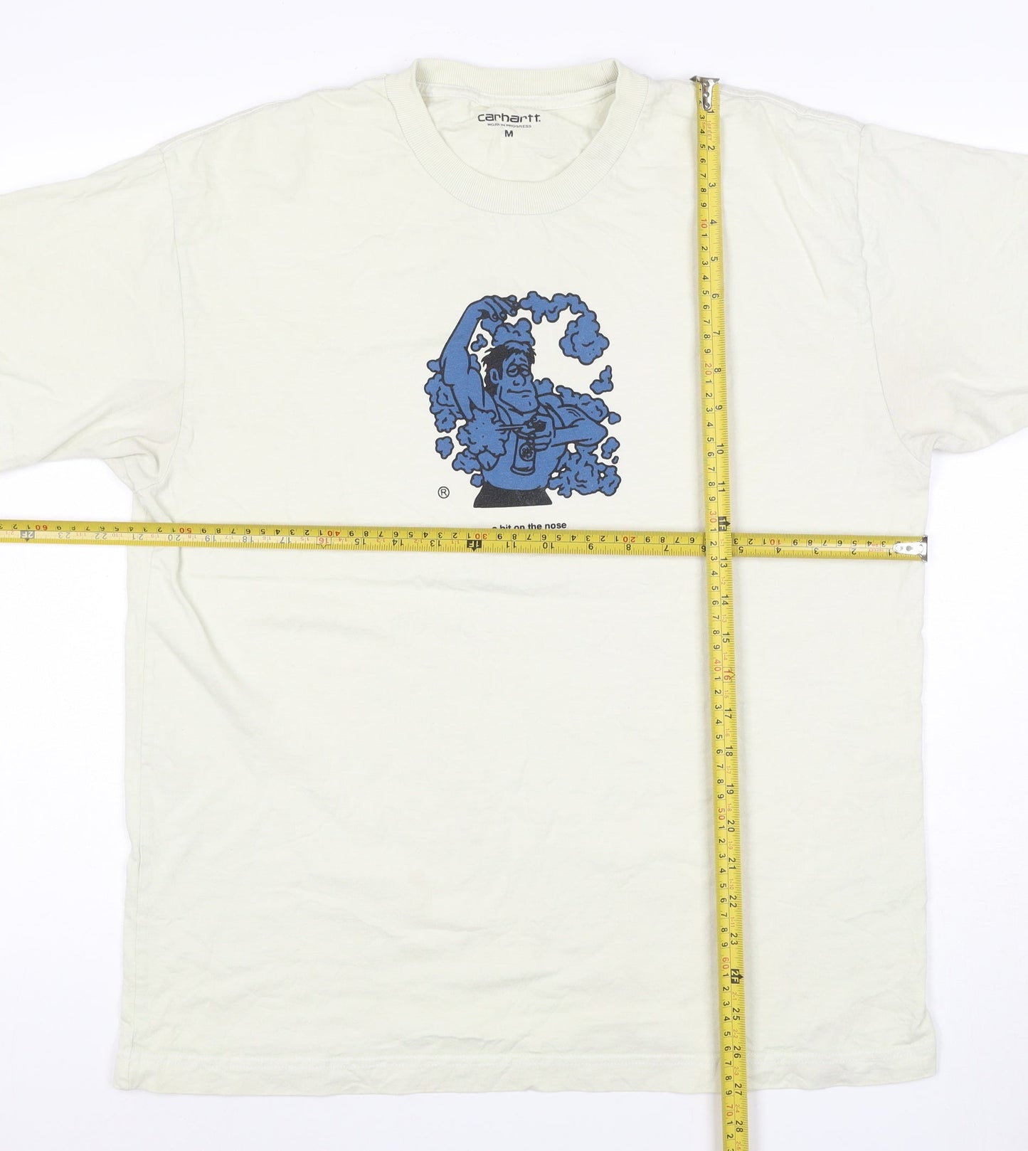 Carhartt Men's White Graphic Print Cotton T-Shirt M Regular Fit