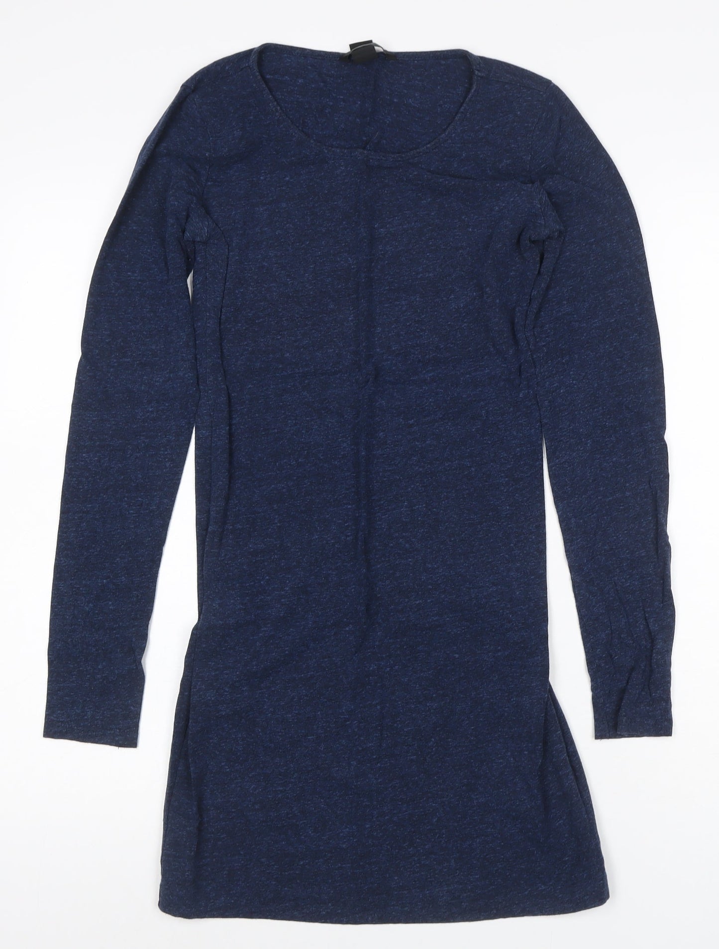 H&M Women Blue Long Sleeve Bodycon Jersey Short Dress Size S
