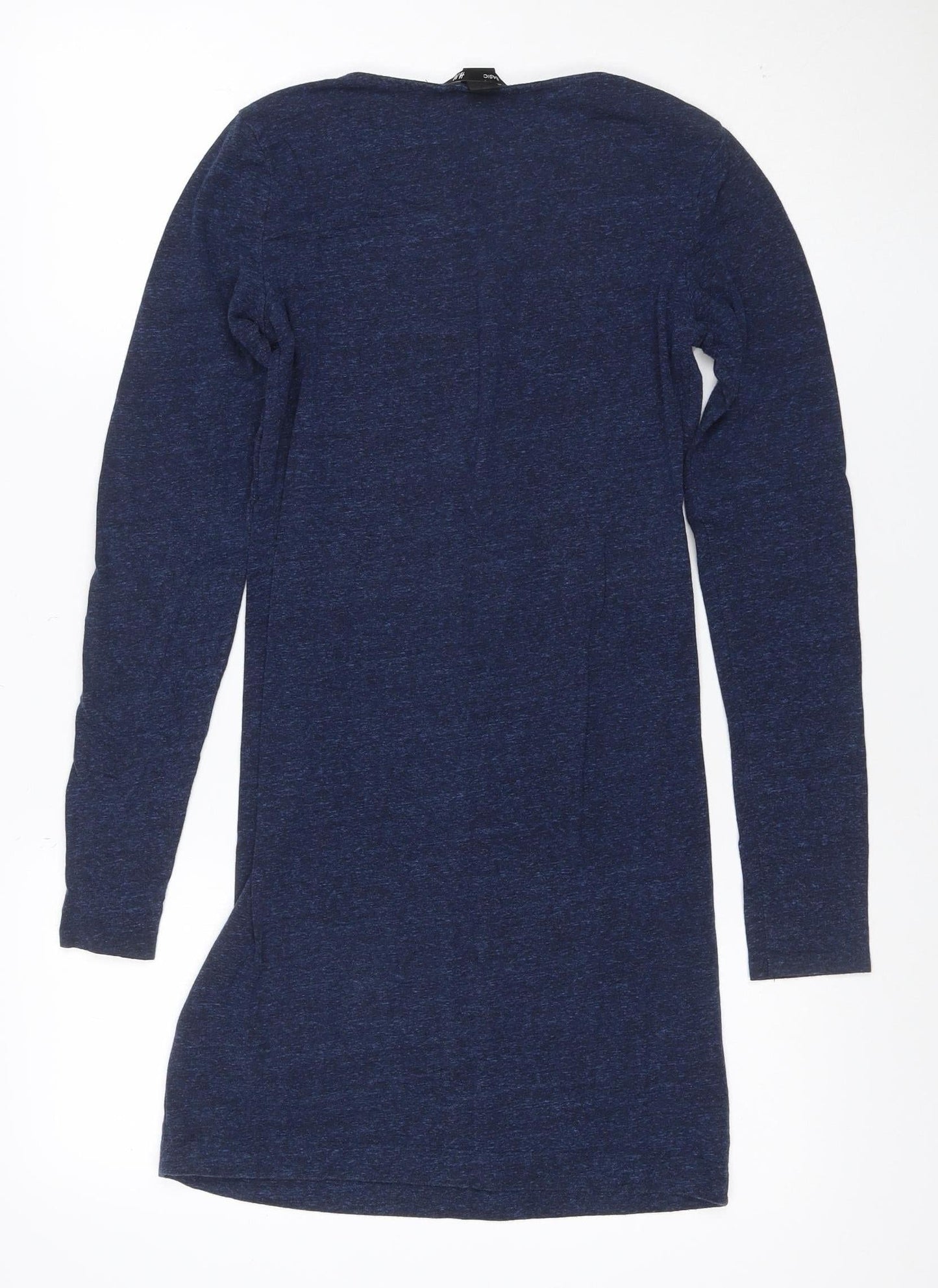 H&M Women Blue Long Sleeve Bodycon Jersey Short Dress Size S