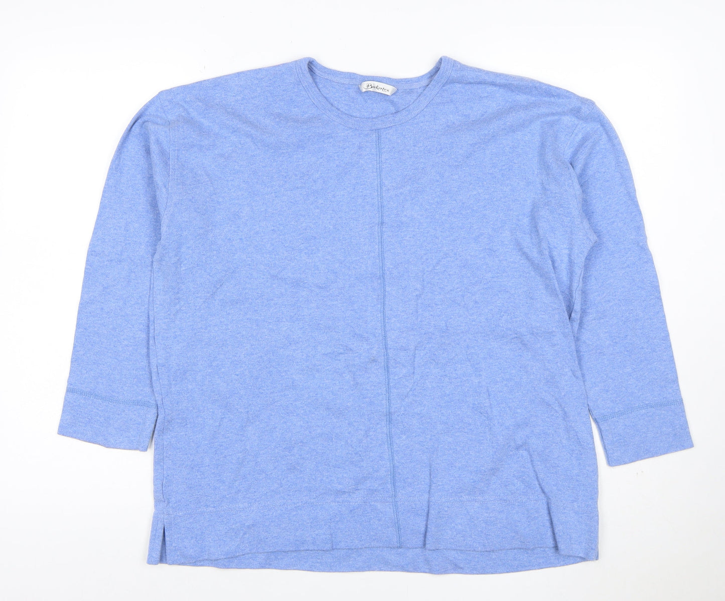 Barkote Women's Blue Cotton Blend Basic 3/4 Sleeve T-Shirt Size 14