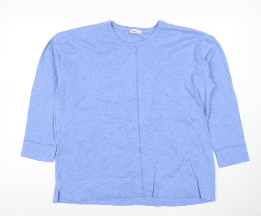 Barkote Women's Blue Cotton Blend Basic 3/4 Sleeve T-Shirt Size 14