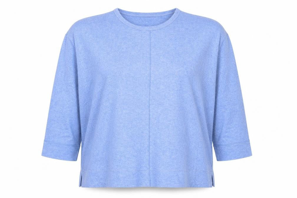 Barkote Women's Blue Cotton Blend Basic 3/4 Sleeve T-Shirt Size 14