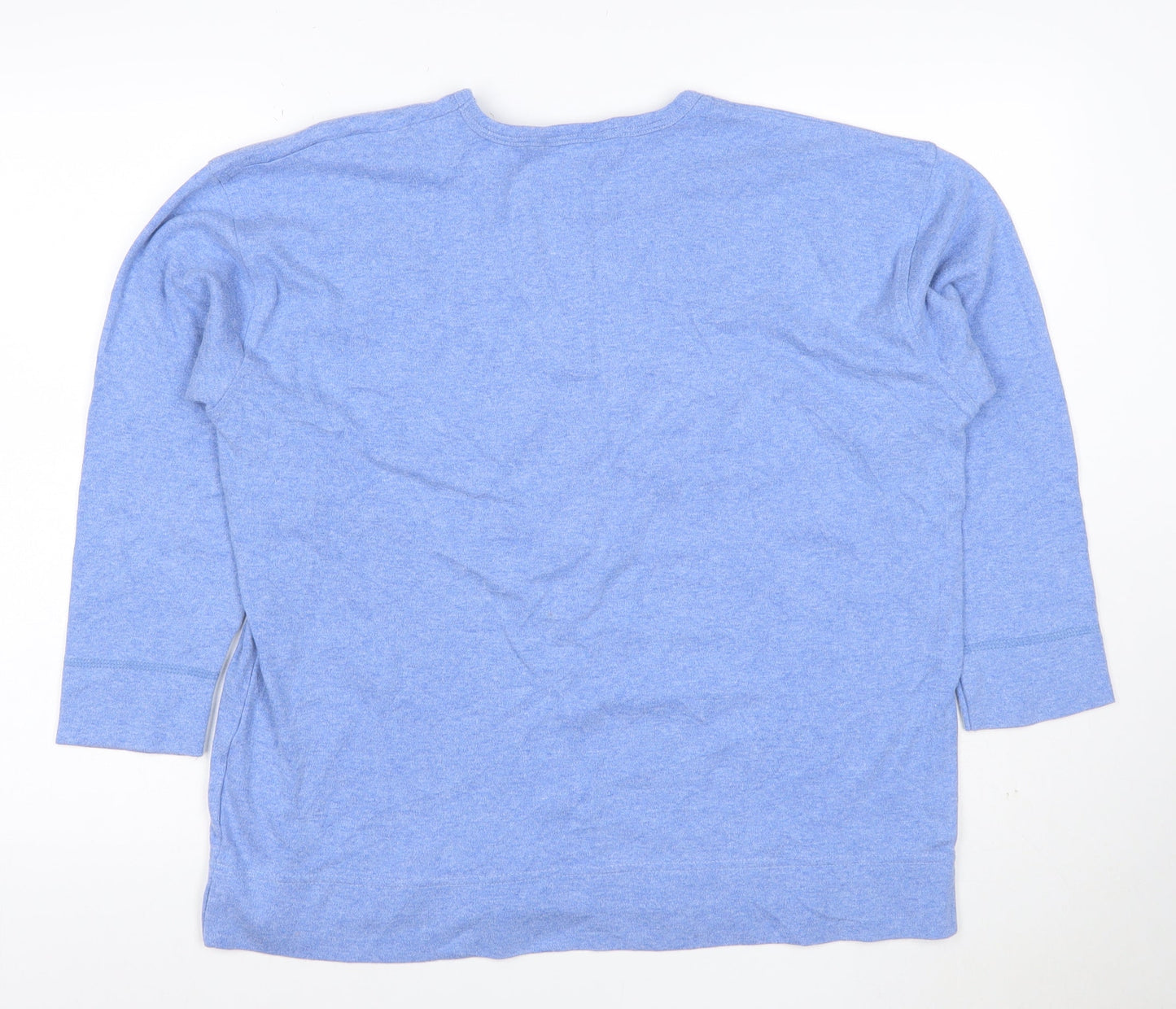 Barkote Women's Blue Cotton Blend Basic 3/4 Sleeve T-Shirt Size 14
