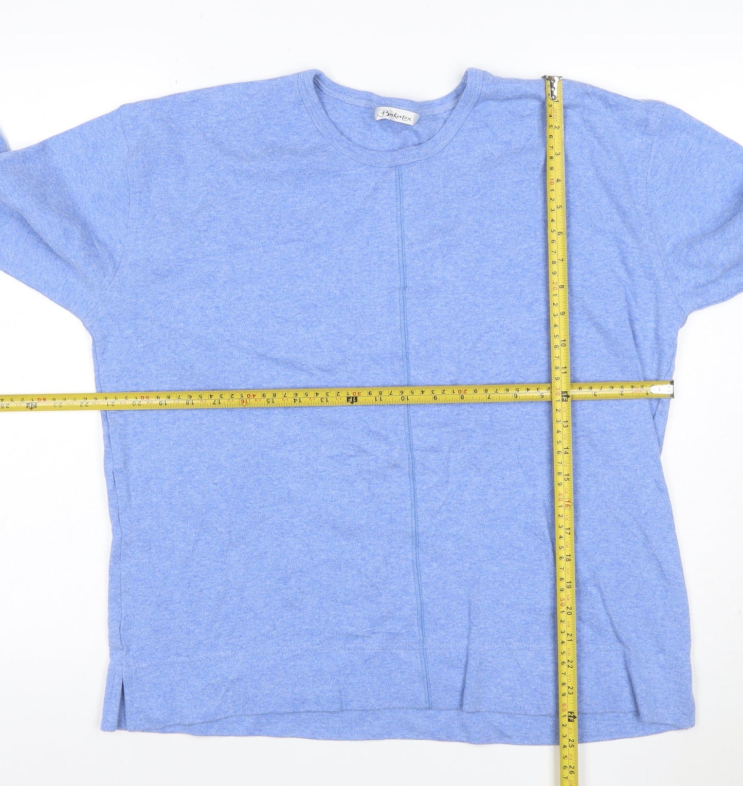Barkote Women's Blue Cotton Blend Basic 3/4 Sleeve T-Shirt Size 14