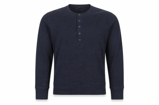Massimo Dutti Women’s Blue Long Sleeve Henley Cotton Top Size S