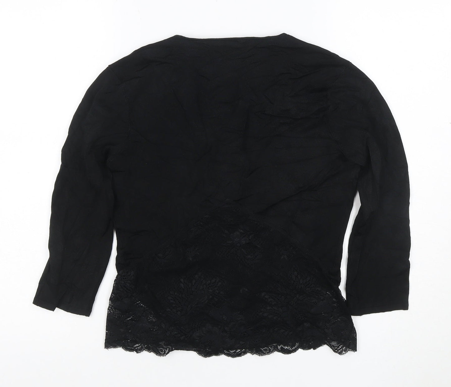 Karen Millen Women’s Black Lace Wrap Blouse Size 12