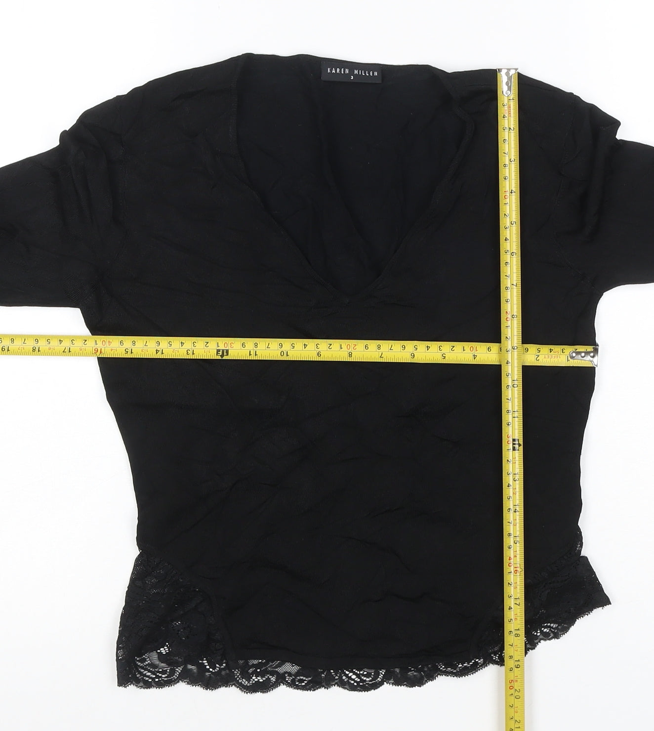 Karen Millen Women’s Black Lace Wrap Blouse Size 12