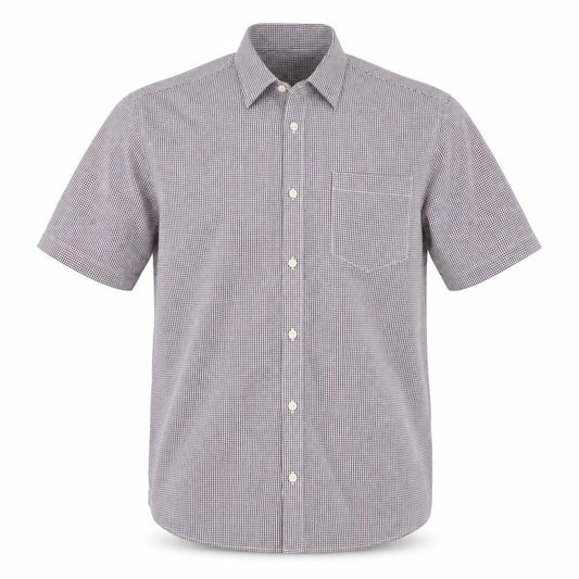 Marks & Spencer Men's Purple Check Short Sleeve Button-Up Shirt L