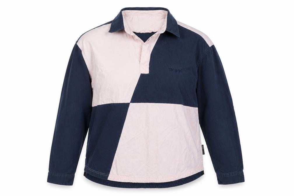 Toggi Womens Navy Pink Colourblock Cotton Henley Sweatshirt L