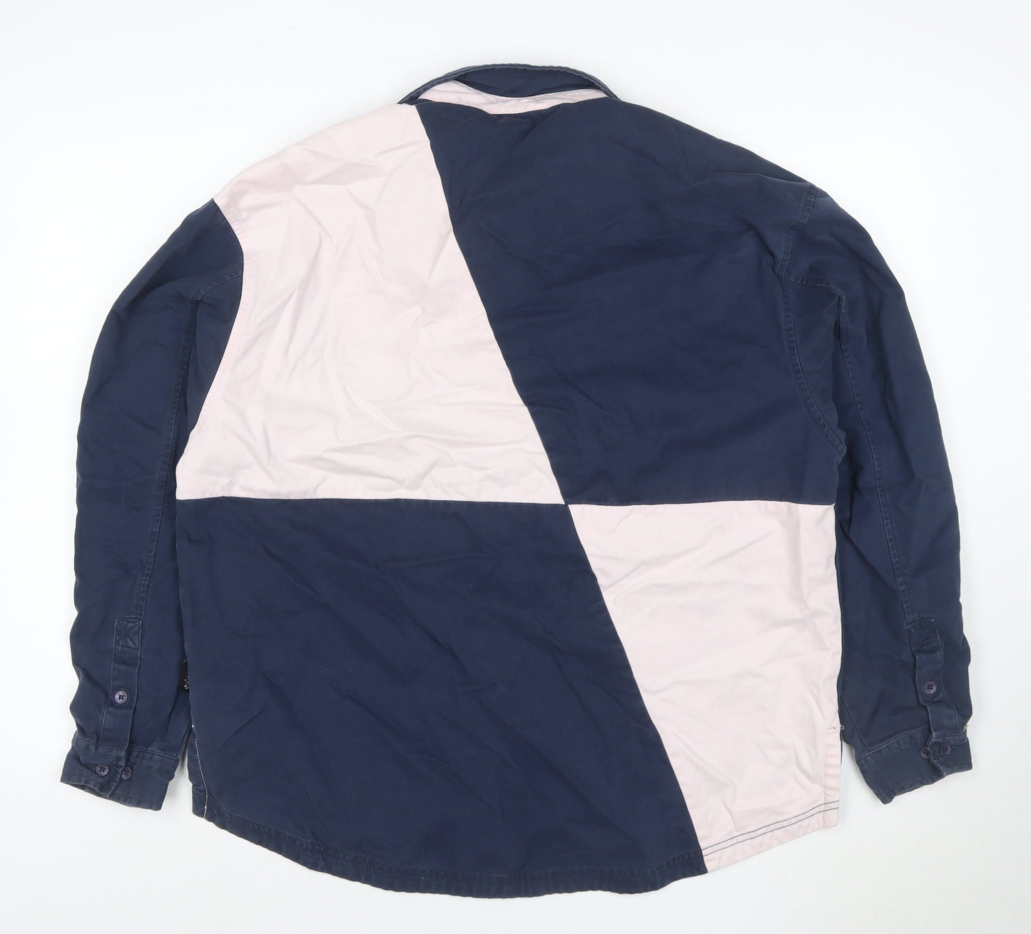 Toggi Womens Navy Pink Colourblock Cotton Henley Sweatshirt L