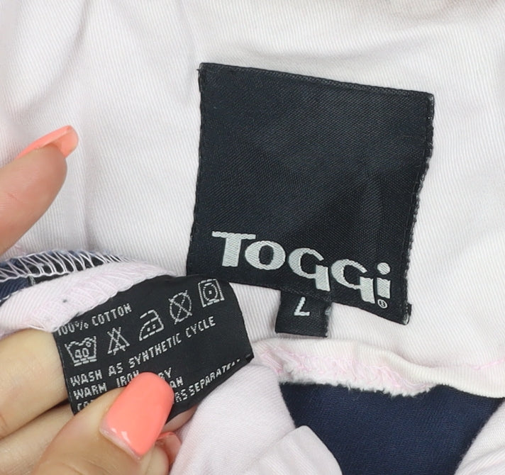 Toggi Womens Navy Pink Colourblock Cotton Henley Sweatshirt L