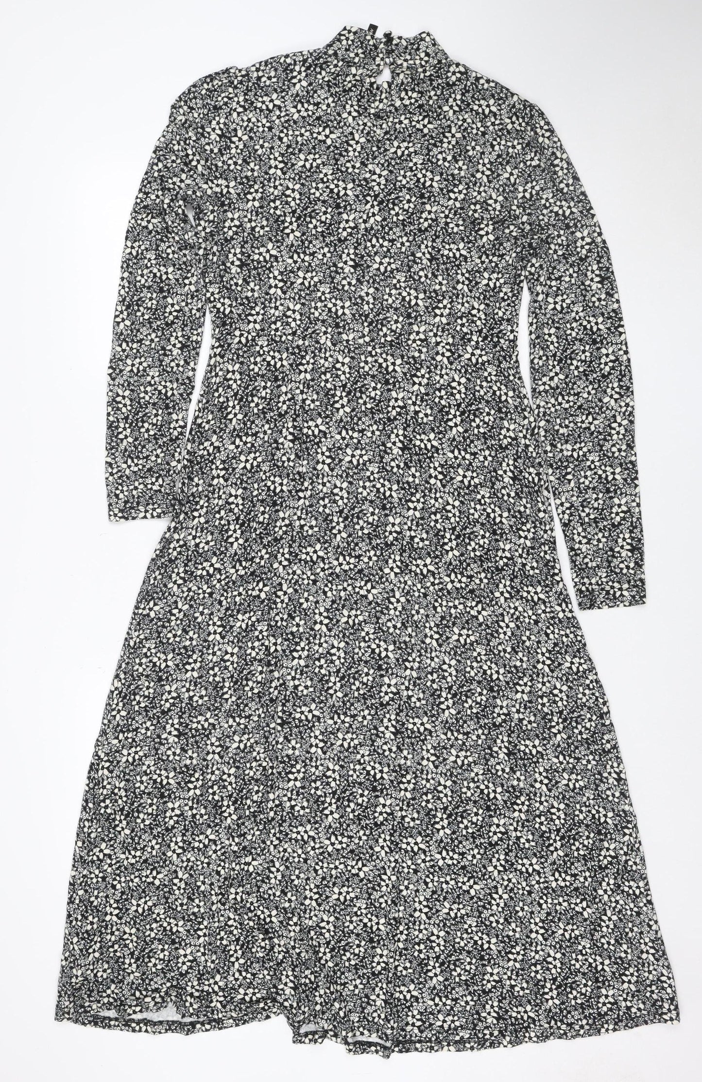 Forever New Women's Black Floral Midi Wrap Dress Size 10