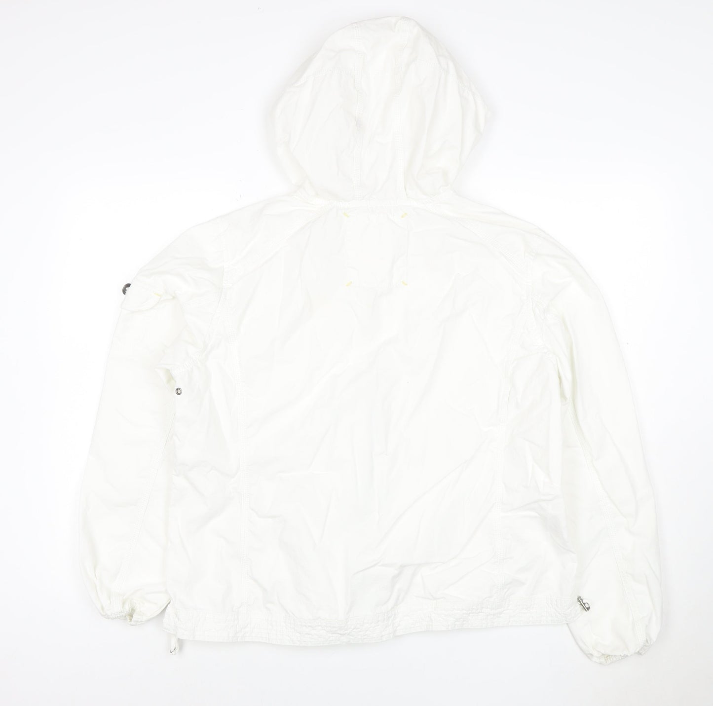 Eddie Bauer Womens White XL Hooded Ripstop Cotton Anorak Jacket