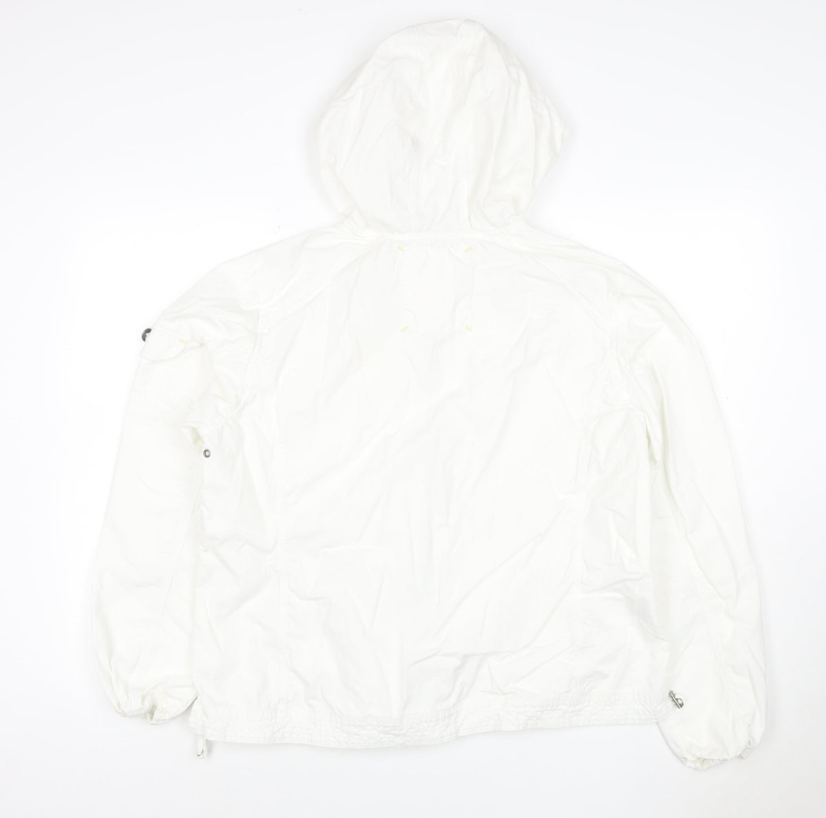 Eddie Bauer Womens White XL Hooded Ripstop Cotton Anorak Jacket