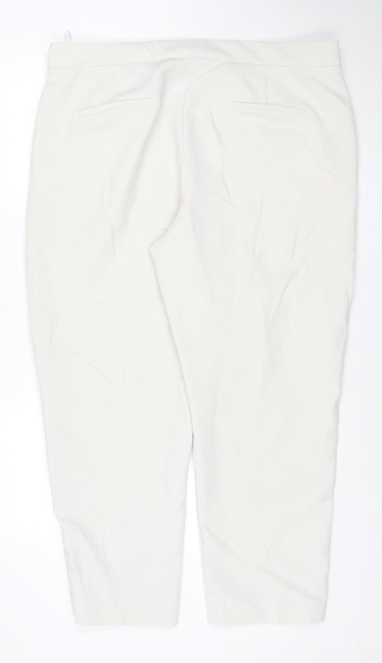 Marks and Spencer Women Ivory Regular Fit Trousers Size 22
