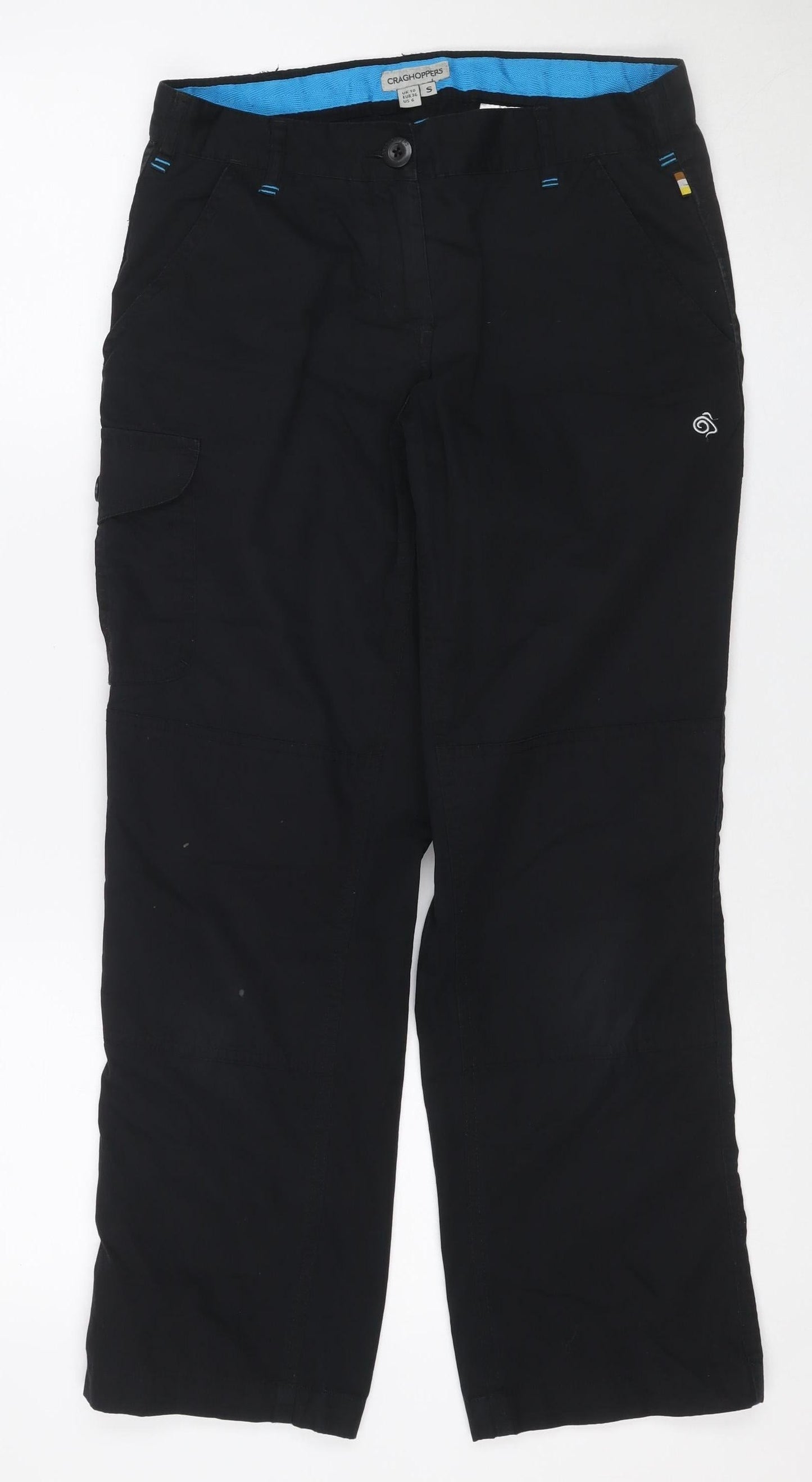Craghoppers Womens Black Cargo Trousers Size 10 Regular Fit Travel Pants