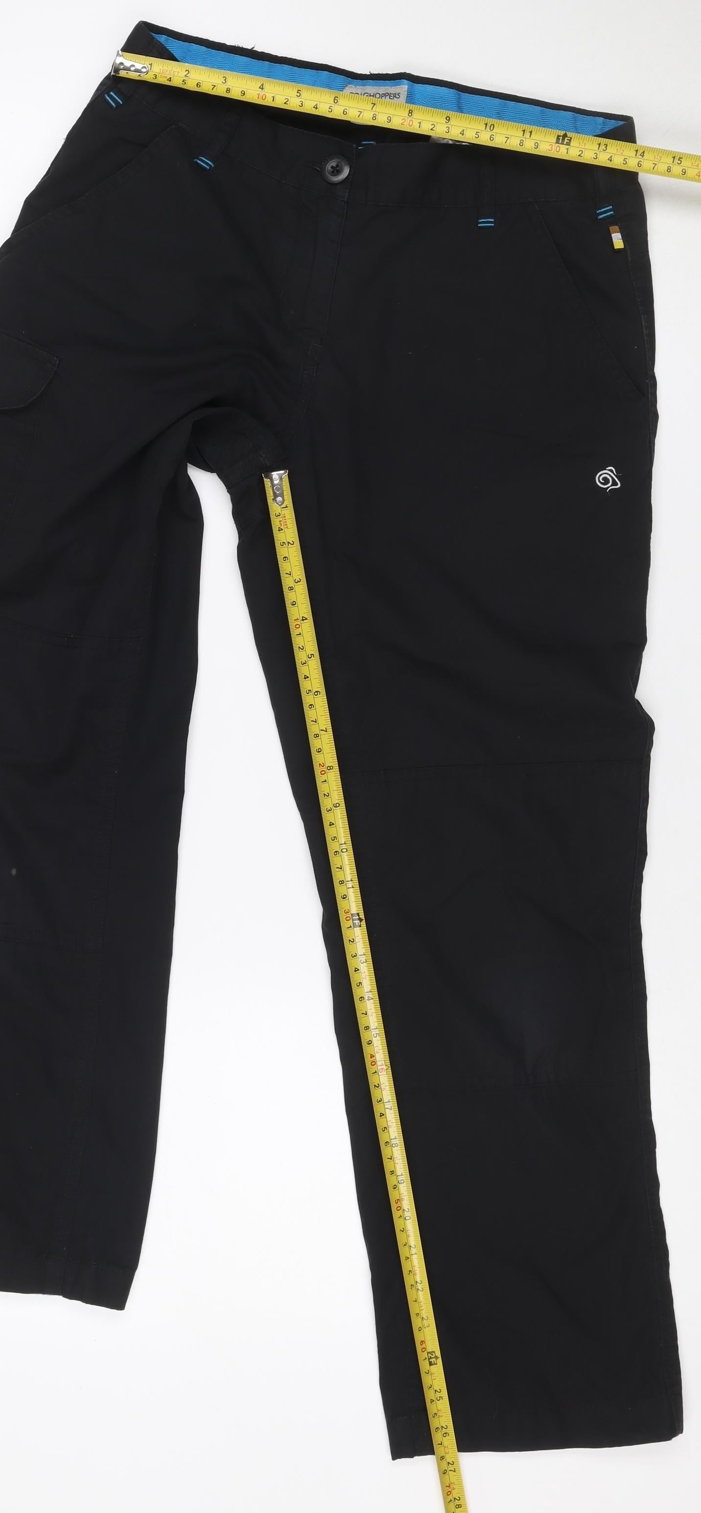 Craghoppers Womens Black Cargo Trousers Size 10 Regular Fit Travel Pants