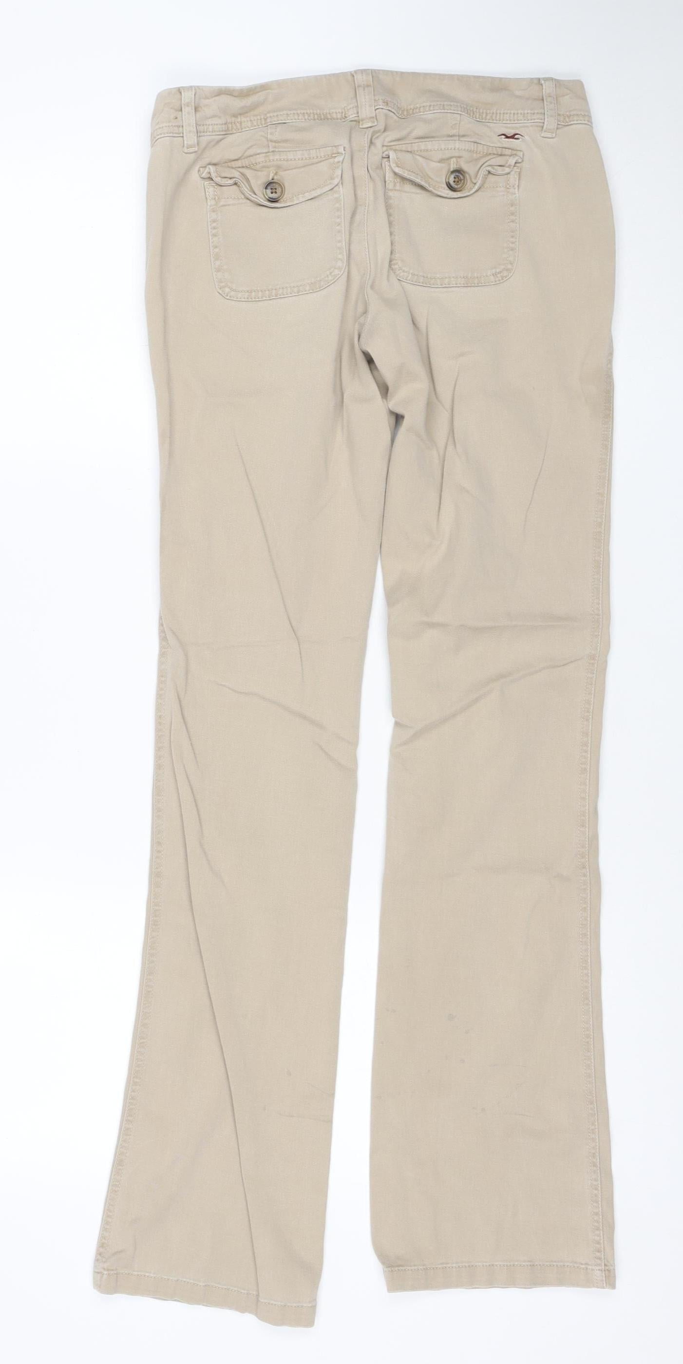 Hollister Women's Beige Chino Trousers S SoCal Stretch Casual Twill