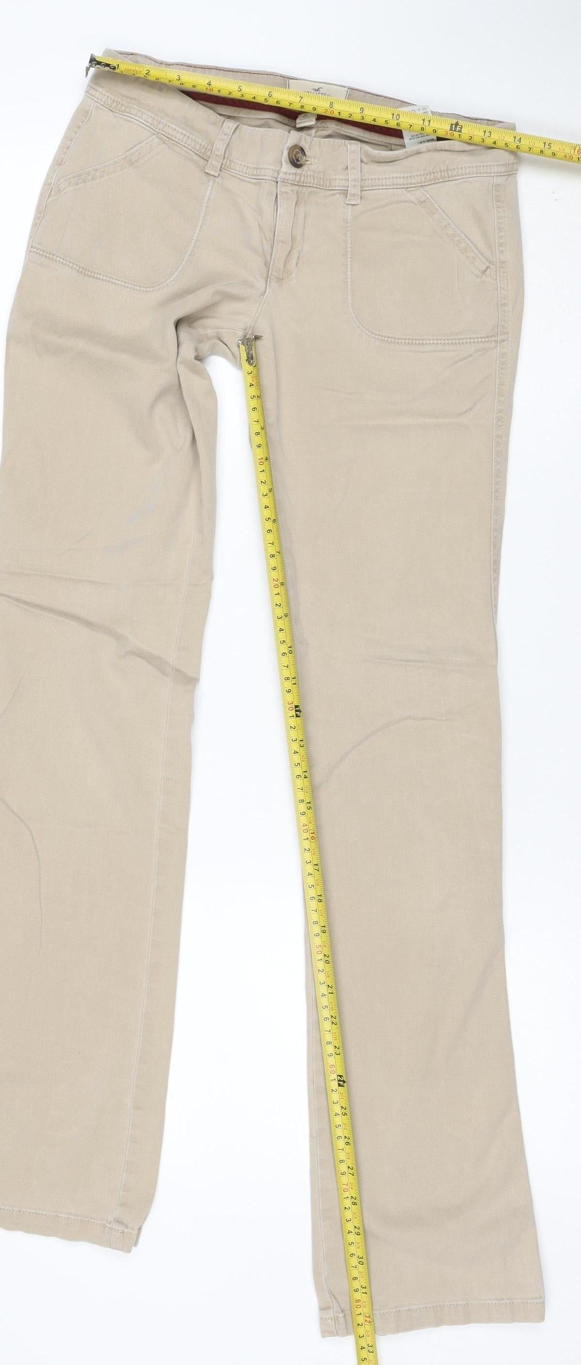 Hollister Women's Beige Chino Trousers S SoCal Stretch Casual Twill
