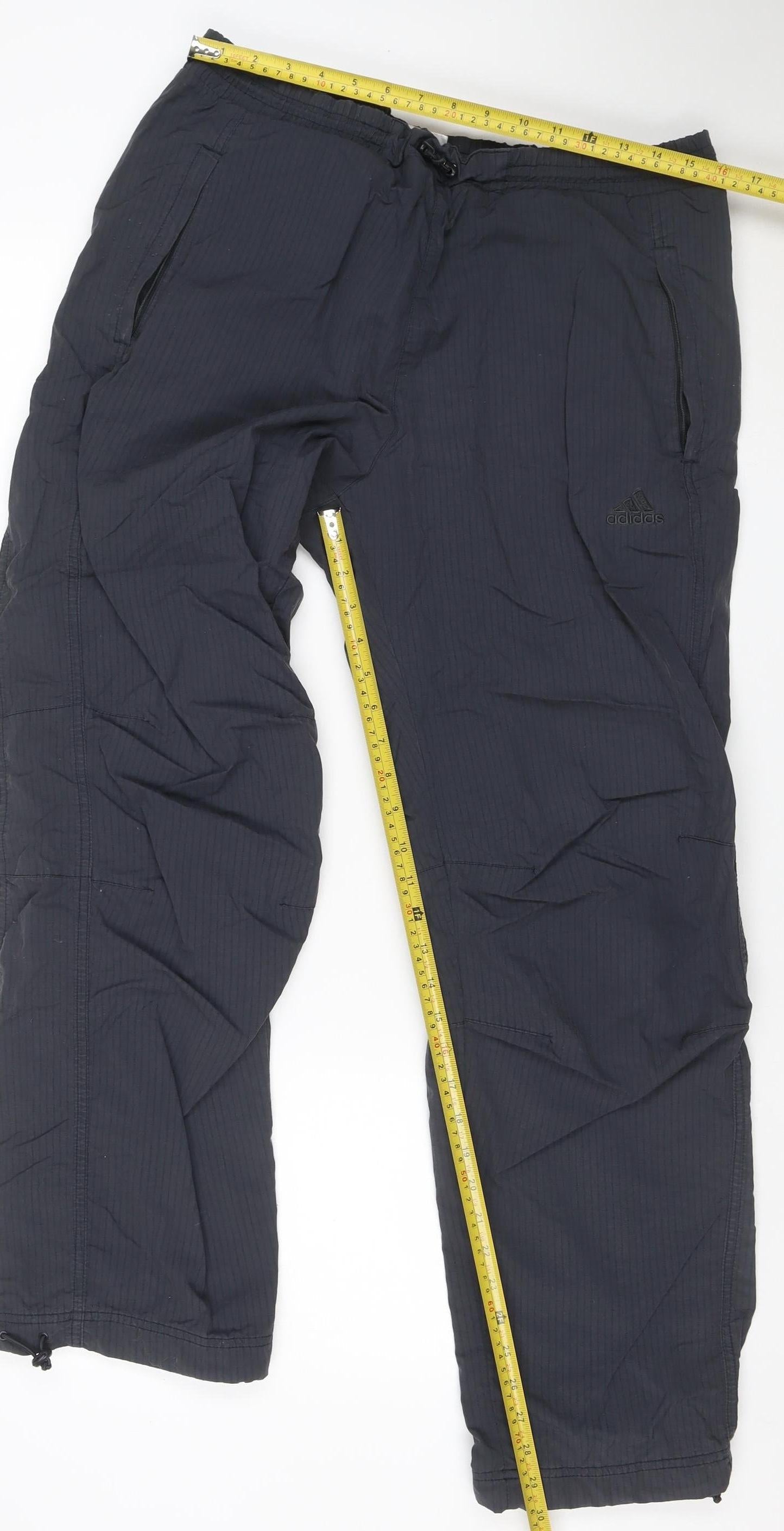 adidas Men's Black S Windbreaker Trousers Lightweight Zip Ankle