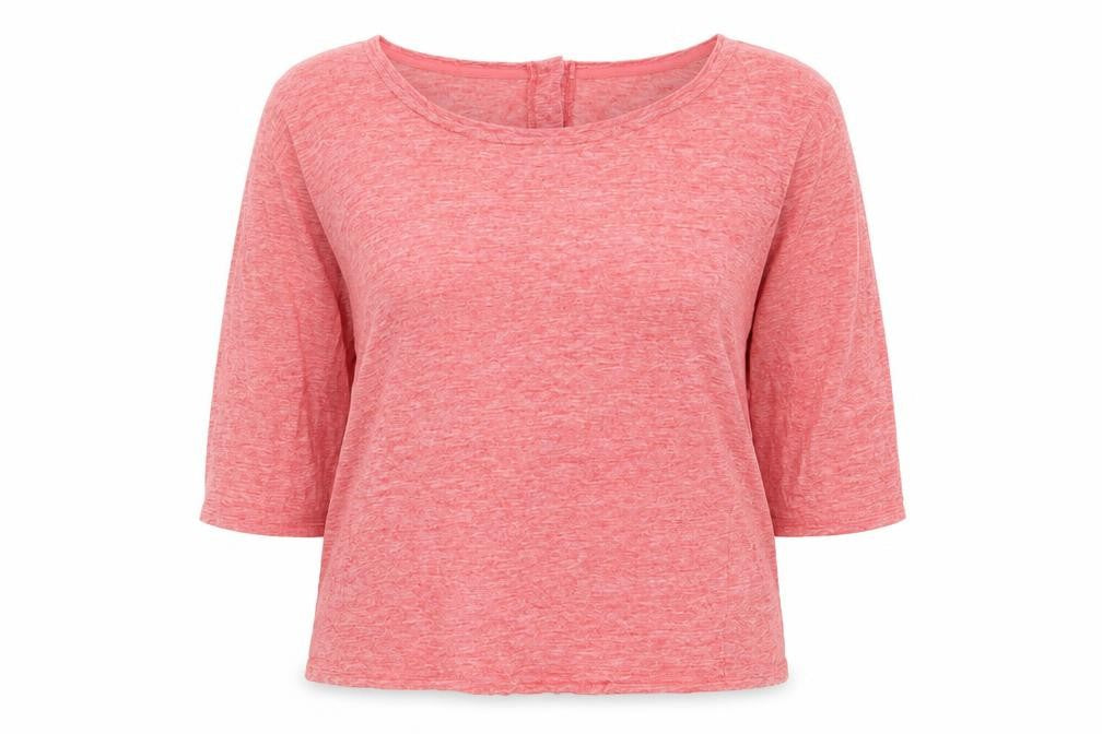 Sportscraft Womens Pink Linen 3/4 Sleeve Blouse Size XL
