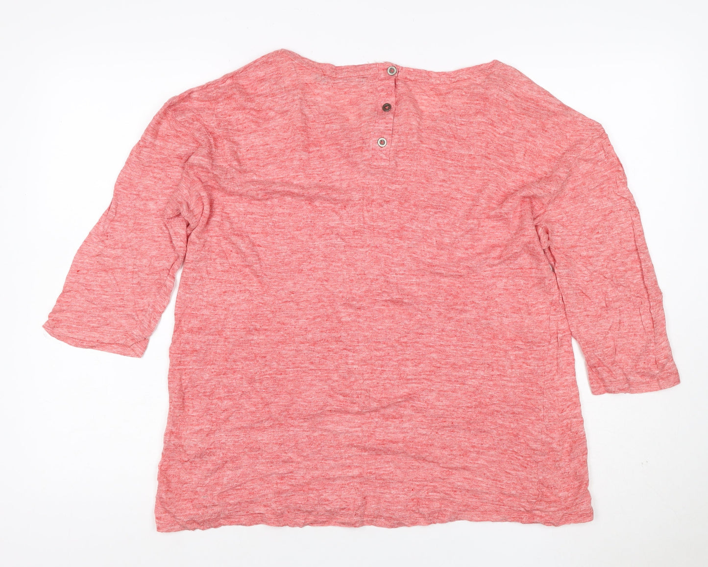 Sportscraft Womens Pink Linen 3/4 Sleeve Blouse Size XL