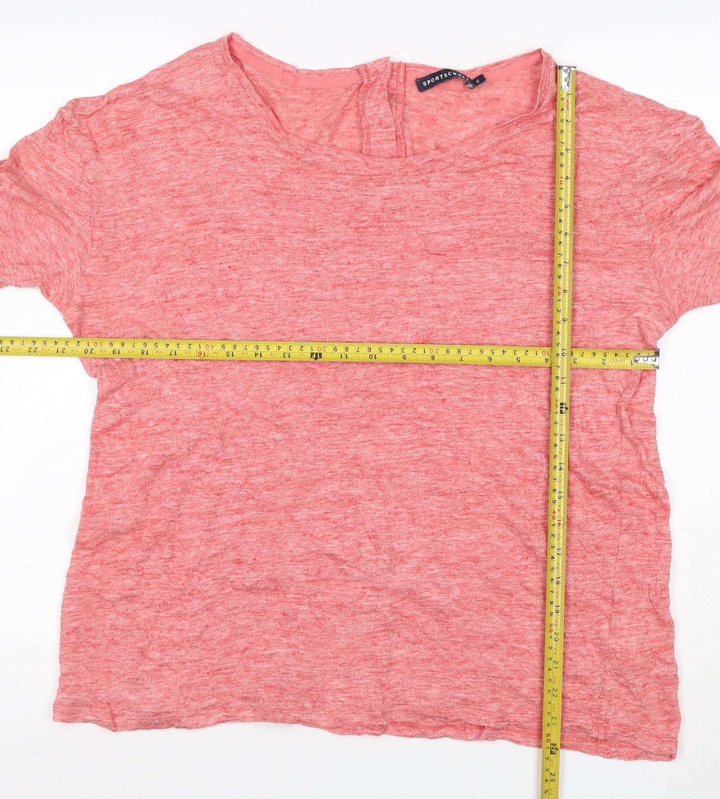Sportscraft Womens Pink Linen 3/4 Sleeve Blouse Size XL