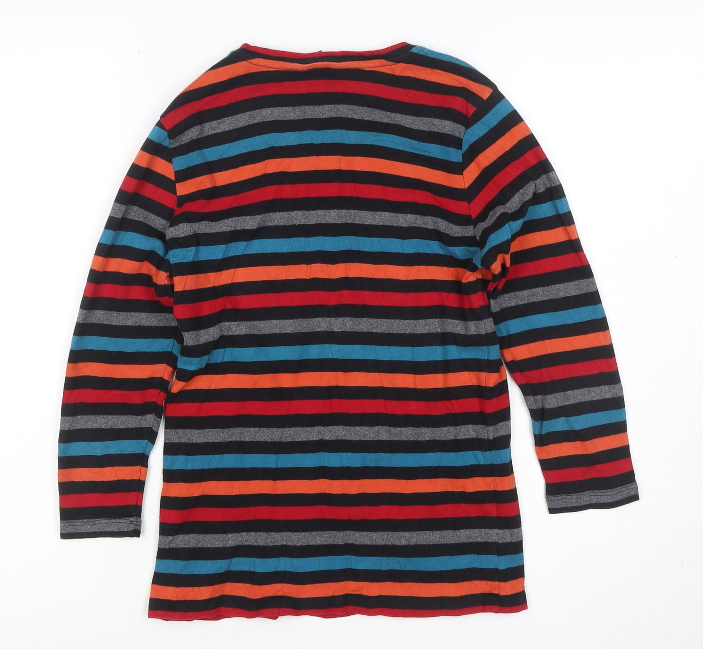 Hobbs Women's Multicoloured Striped Cotton 3/4 Sleeve T-Shirt S