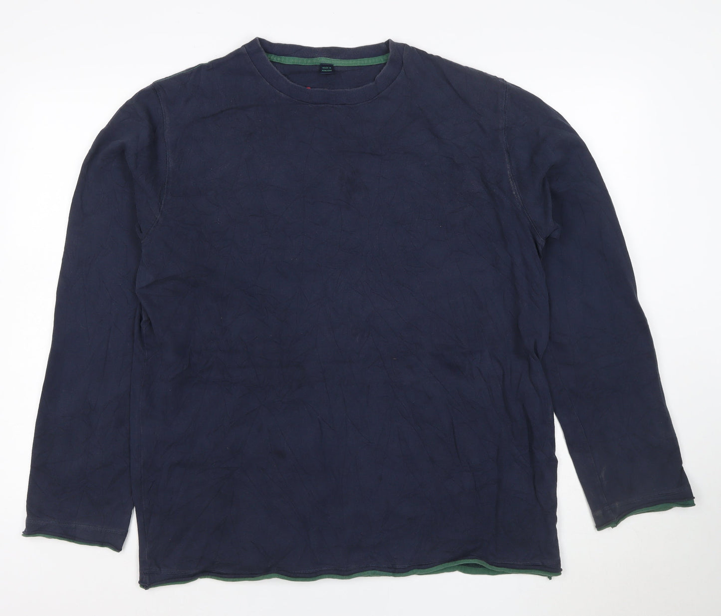 Boden Men's Blue Long Sleeve Crew Neck Cotton T-Shirt Size M
