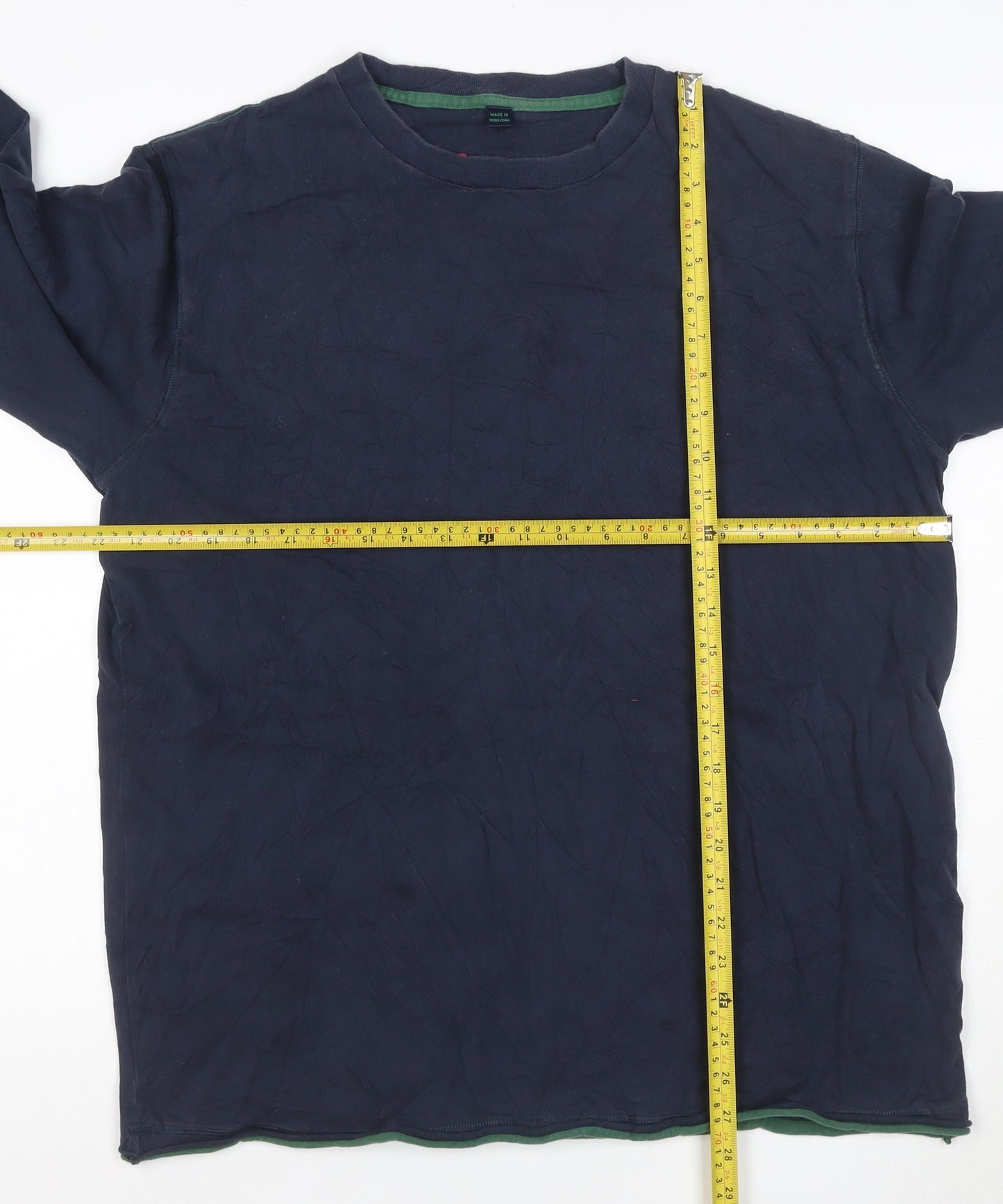 Boden Men's Blue Long Sleeve Crew Neck Cotton T-Shirt Size M