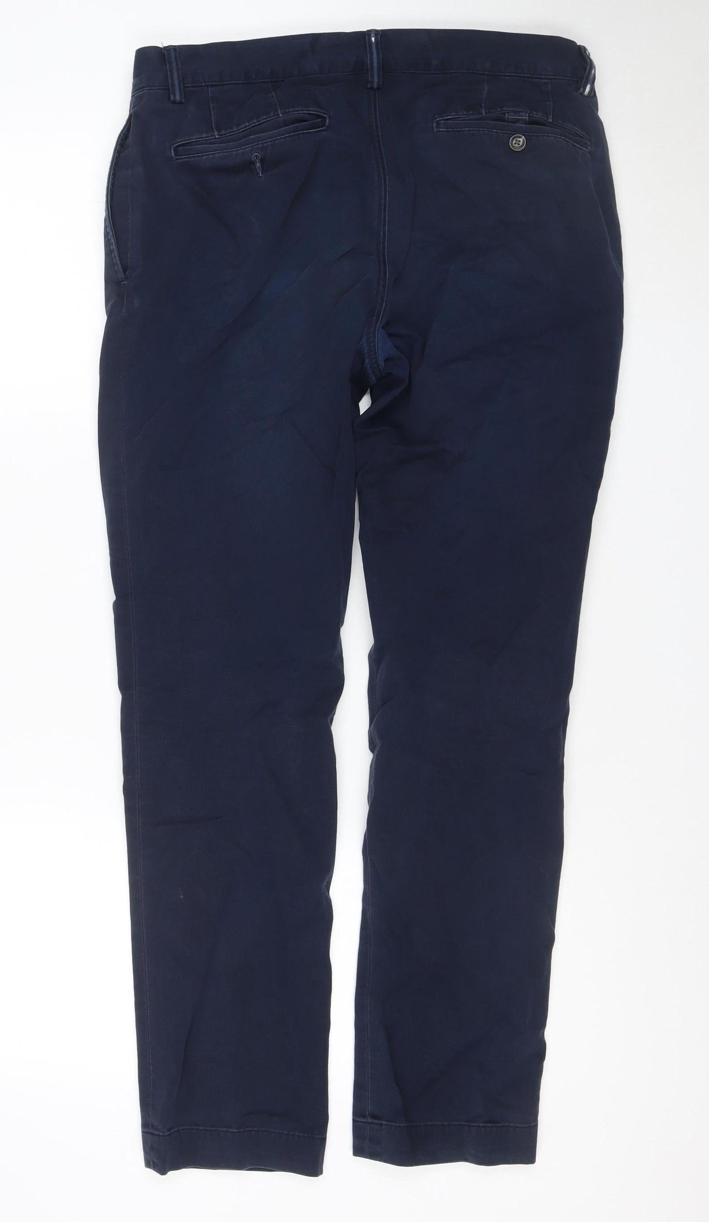 Ralph Lauren Men's Blue 32x32 Chino Straight Fit Cotton Trousers