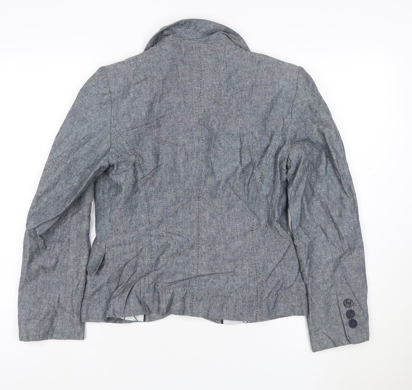 Marks and Spencer Women's Grey Linen Blend Blazer Jacket Size 10