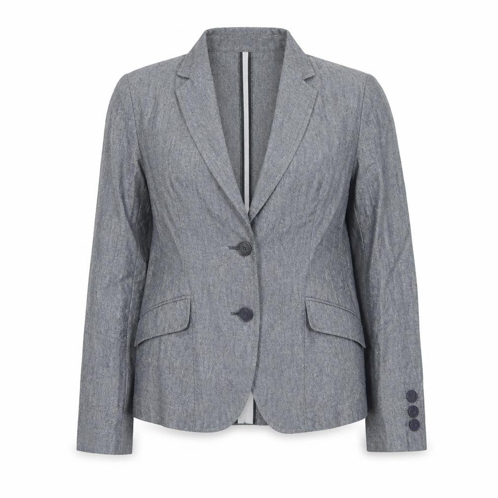 Marks & Spencer Women's Grey Linen Blend Blazer Jacket Size 10