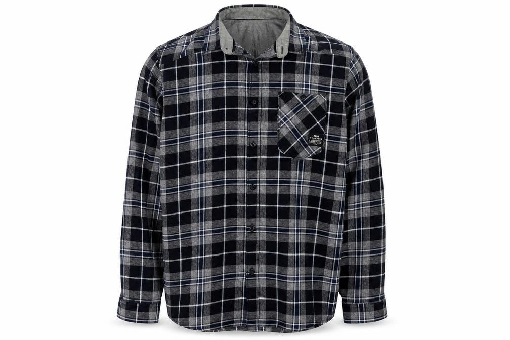 Jack & Jones Men’s Blue Check Flannel Long Sleeve Button-Up Shirt XL