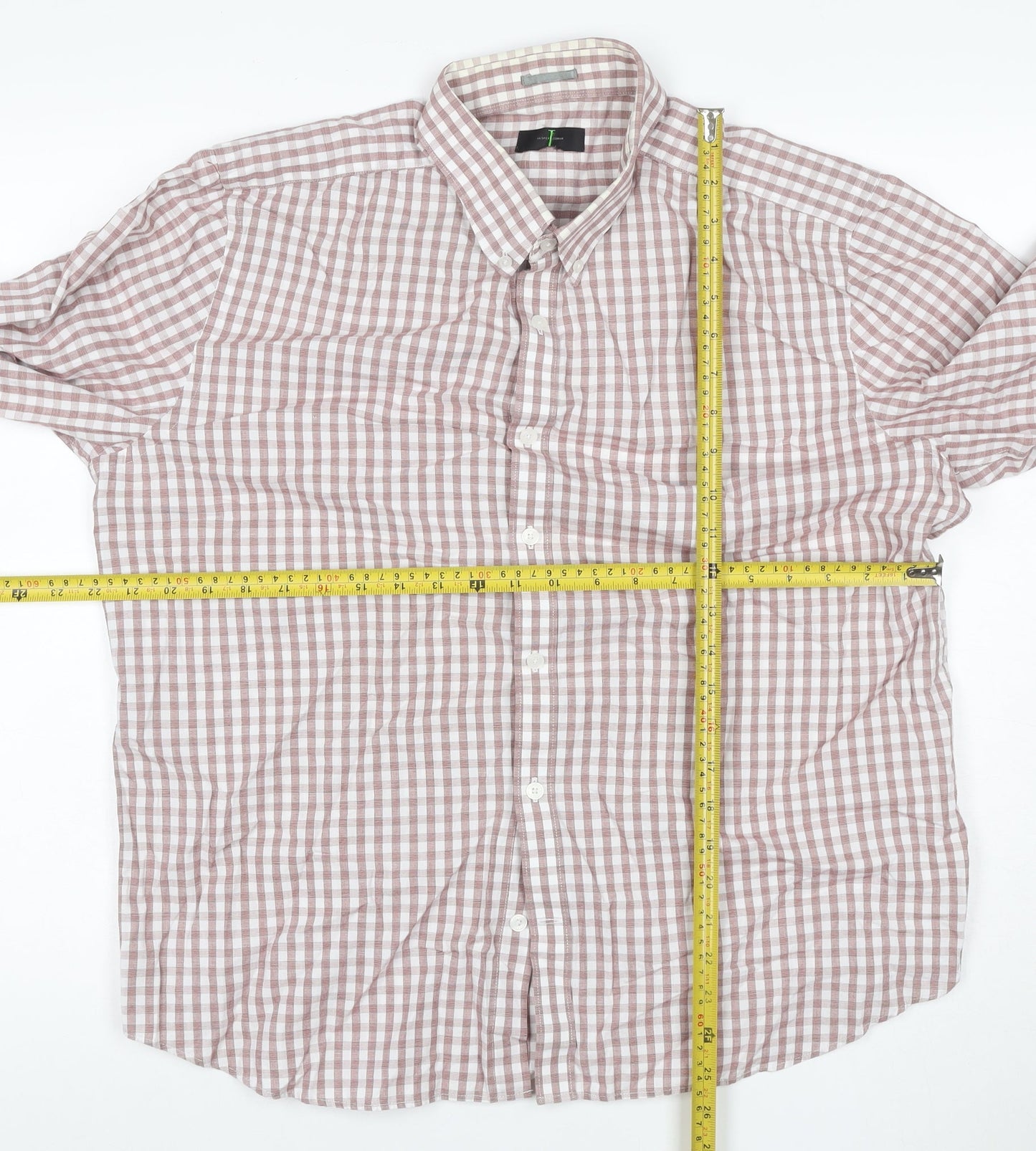 Jasper Conran Men's Brown Check Cotton Long Sleeve Button-Up Shirt L